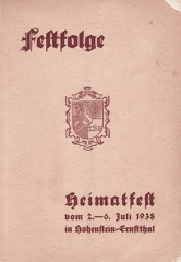 1938, Festfolge, Heimatfest vom 2.-6. Juli 1938 in Hohenstein-Ernstthal