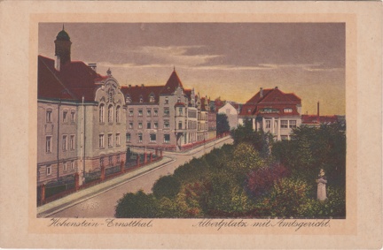 Hohenstein-Ernstthal Albertplatz mit Amtsgericht