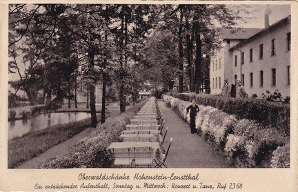 1940, Oberwaldschänke Hohenstein-Ernstthal, Ein entzückender Aufenthalt, Sonntag u. Mittwoch: Konzert u. Tanz, Ruf 2368