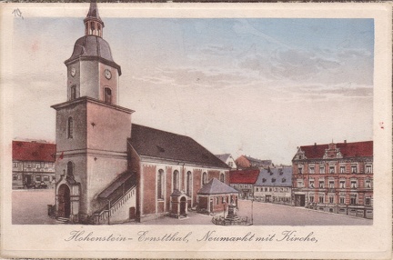1938, Hohenstein-Ernstthal, Neumarkt mit Kirche