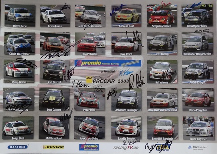 2008, Plakat mit Fahrern der ADAC Procar