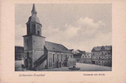 1930, Hohenstein-Ernstthal , Neumarkt mit Kirche