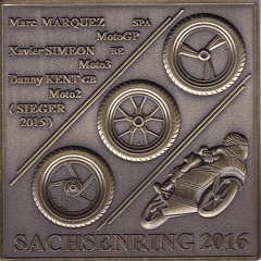 2016, Sachsenring mit Prägefehler: "Moto 3" und "Moto 2" sind vertauscht