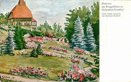 1936, Rosarium am Berggasthaus zu Hohenstein-Ernstthal, Nach einem Aquarell von Gerhard Stübner