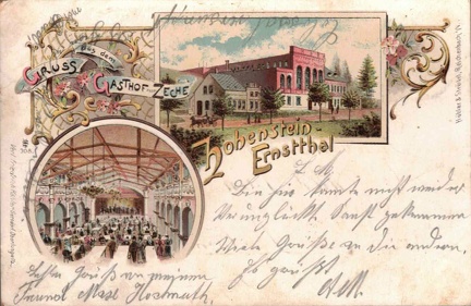 1901, Gruss aus dem Gasthof Zur Zeche, Hohenstein-Ernstthal