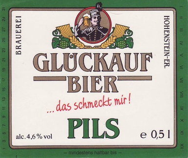 Glückauf Bier - Pils, Etikett vorn