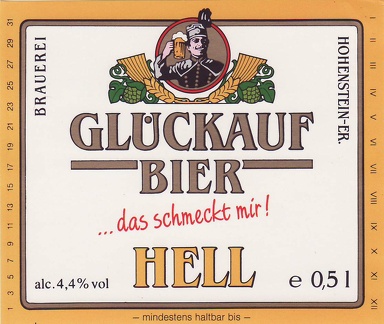Glückauf Bier - Hell, Etikett vorn