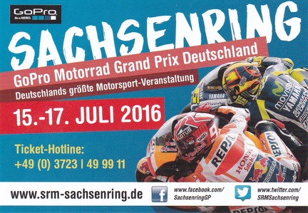 2016, Sachsenring GoPro Motorrad Grand Prix Deutschland