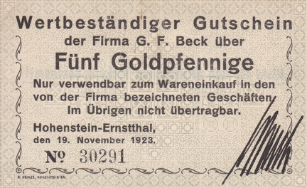 G.F. Beck, 5 Goldpfennige